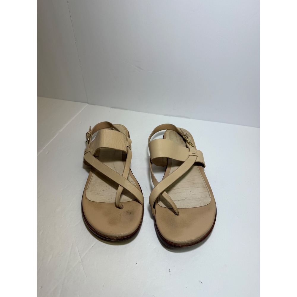 Cole Haan Grand 360 Womens Beige Leather Strappy Toe Loop Slingback Sandals 9B